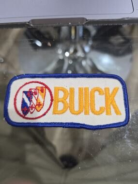 Vintage (1) NOS Buick Embroidered Patch Yellow Letters for Uniforms Hats Vests